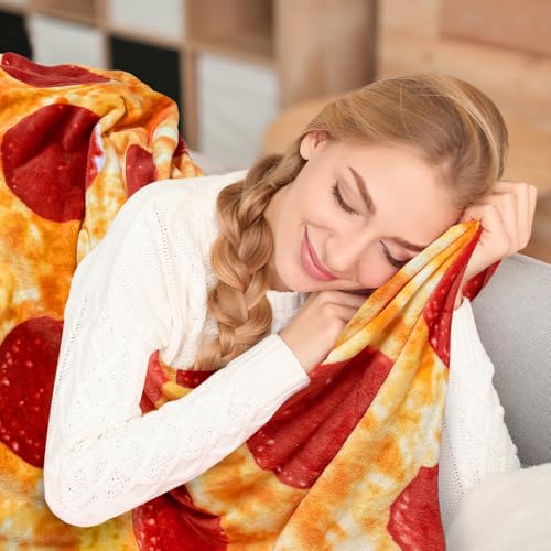 moonysweet Pizza Blanket for Adult and Kids Novelty Food Blanket 60 inches Adult Size Funny Realistic Throw Blanket 21 Fuzzy Fleece Blanket Flannel Teens Boys and Girls - Image 3