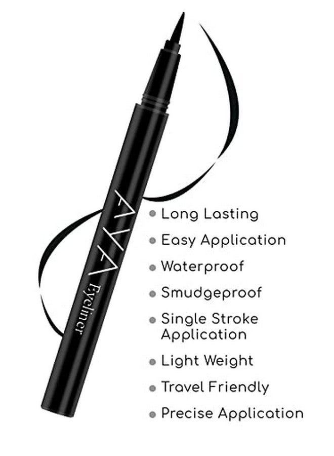 AYA Waterproof 24 Hours Long Lasting Eyeliner | Smudge Proof, Transfer Proof Eye Liner For Eye Makeup (Black) - Image 2