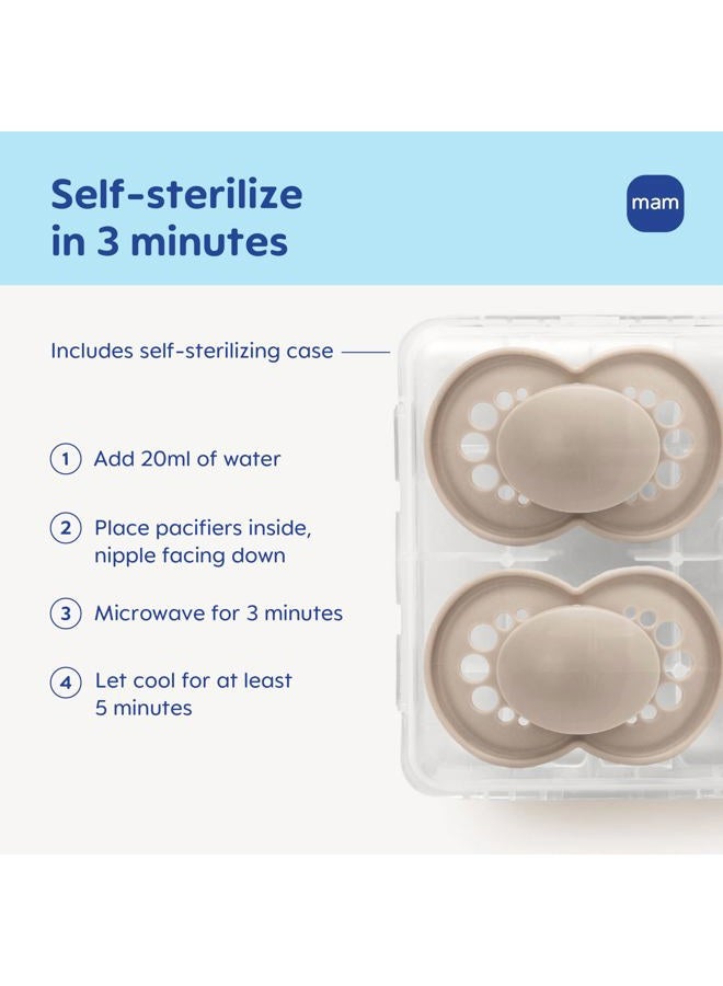 MAM Original Matte Pacifier (2 Pack, 1 Sterilizing Pacifier Case), Pacifiers 16 Plus Months, Baby Boy Pacifier, Best Pacifiers for Breastfed Babies, Sterilizing Storage Case - Image 4