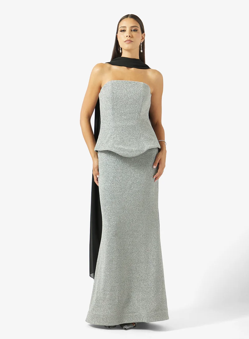 اكاديا فاشن MERMAID TAIL CORSET LAME DRESS