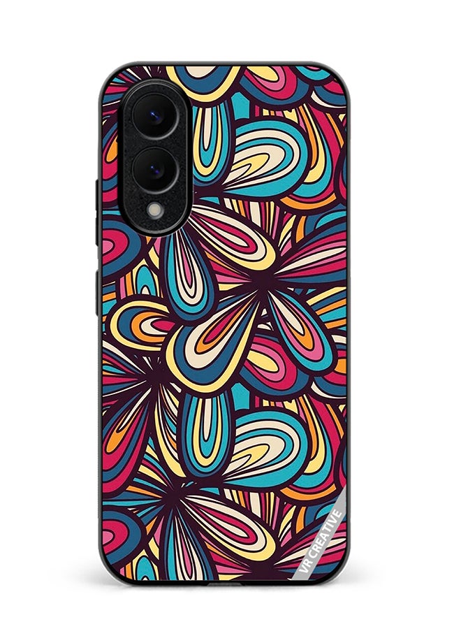 Protective Case Cover For Samsung Galaxy S25 Edge Flower Abstract Design Multicolour