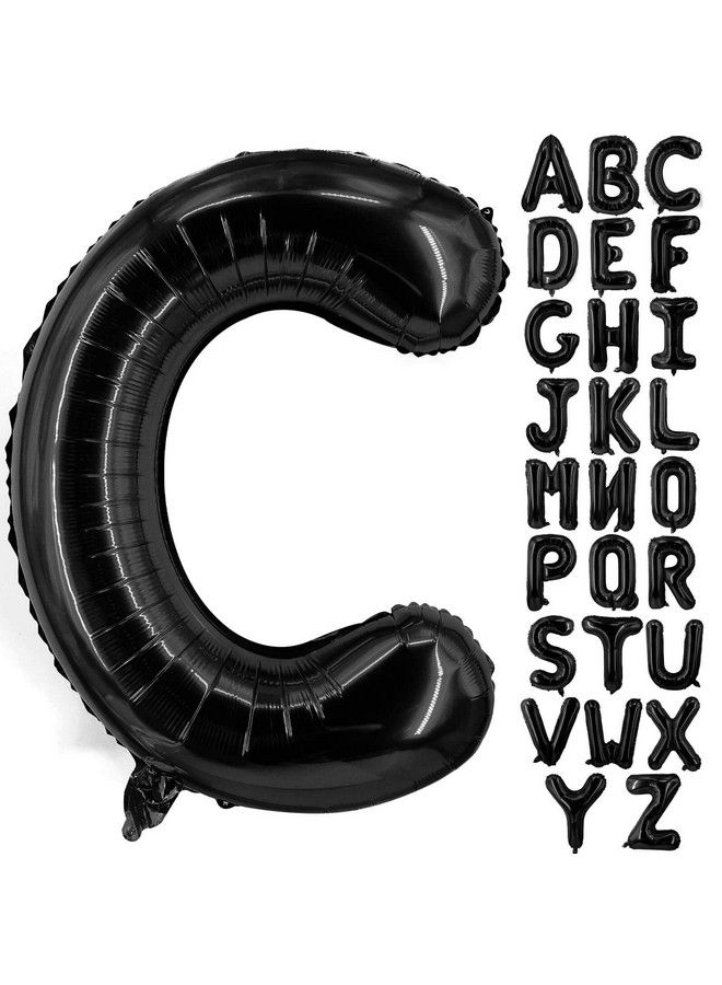 Lovoir 40 Inch Large Black Letter C Balloons Big Size Jumbo Mylar Foil Helium Balloon For Birthday Party Celebration Decorations Alphabet Black C - Image 1