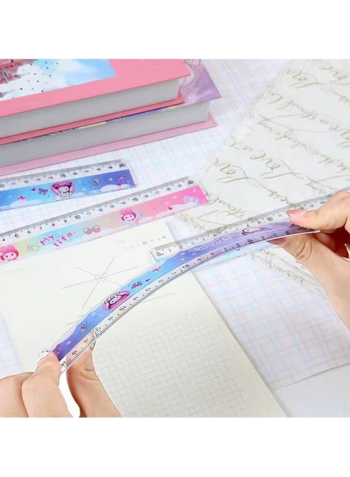 المسطرة البلاستيك ليزر المسطرة المختلفة المسطرة بالجانب المشرشر و الأشكال ولادي و البناتي طول المسطرة : ٢٠ سم عدد 80 - Image 3