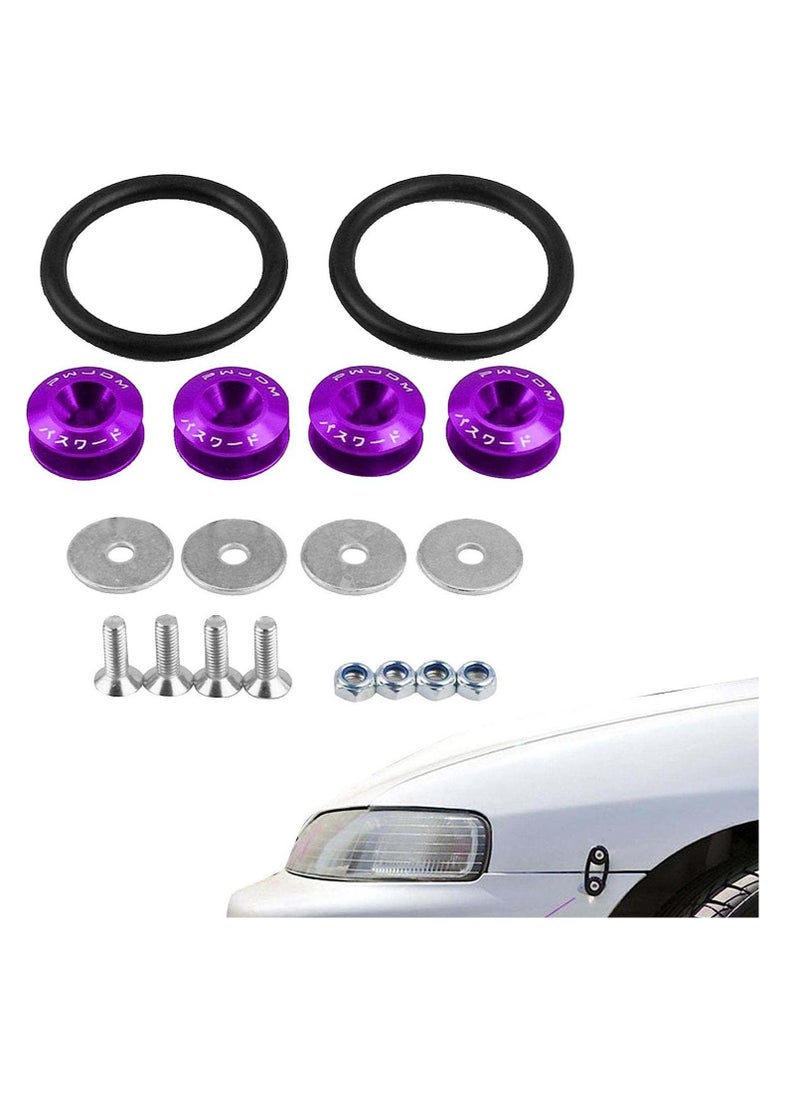 Generic Quick Release Bumper Clips, Universal Aluminum Bumper Quick Release Kit, Quick Release Front Rear Bumper Fasteners Bumper Holders O-Rubber Band for Car Bumper  - Image 2