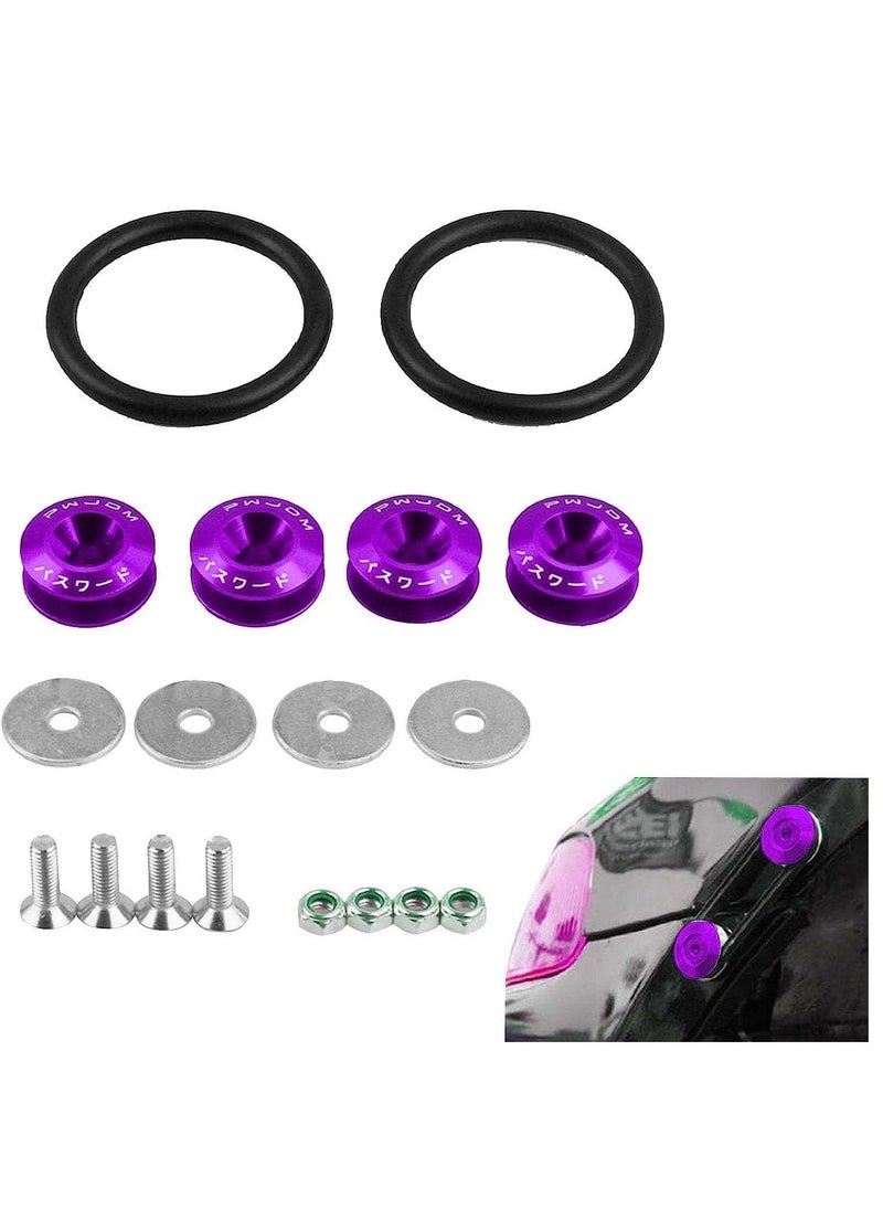 Generic Quick Release Bumper Clips, Universal Aluminum Bumper Quick Release Kit, Quick Release Front Rear Bumper Fasteners Bumper Holders O-Rubber Band for Car Bumper  - Image 1