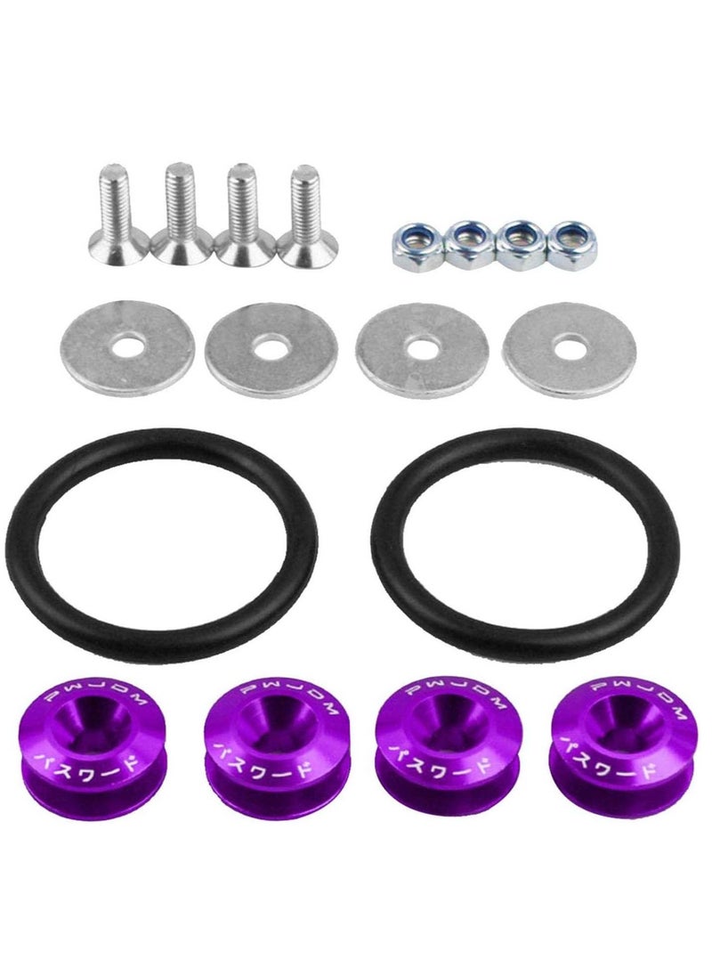 Generic Quick Release Bumper Clips, Universal Aluminum Bumper Quick Release Kit, Quick Release Front Rear Bumper Fasteners Bumper Holders O-Rubber Band for Car Bumper  - Image 3