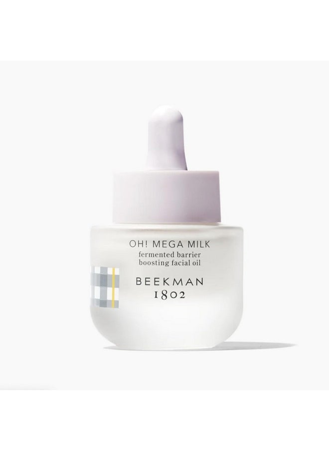 Beekman 1802 Oh! Mega Milk Fermented Barrier Boosting Facial Oil Fragrance Free 0.5 Fl Oz Intensely Hydrates & Softens Dry Skin Strengthens & Repairs Good For Sensitive Skin Cruelty Free  - Image 1