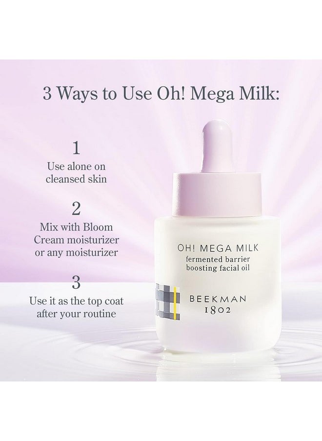 Beekman 1802 Oh! Mega Milk Fermented Barrier Boosting Facial Oil Fragrance Free 0.5 Fl Oz Intensely Hydrates & Softens Dry Skin Strengthens & Repairs Good For Sensitive Skin Cruelty Free  - Image 5