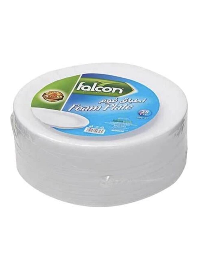 Falcon Foam Plate 9 Inch 1 Pack x 25 Pieces White - Image 2