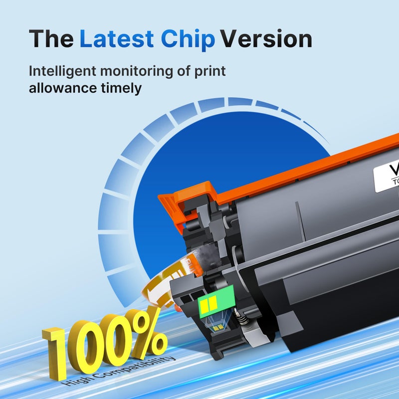 Valuetoner خراطيش حبر 210A 4 عبوات (مع شريحة) - بديل لخراطيش حبر HP 210A 210X لطابعة HP Color LaserJet Pro MFP 4301fdw، MFP Pro 4301fdn 4201dw 4201dn 4301 4201 سلسلة الطابعات W2100A - Image 5