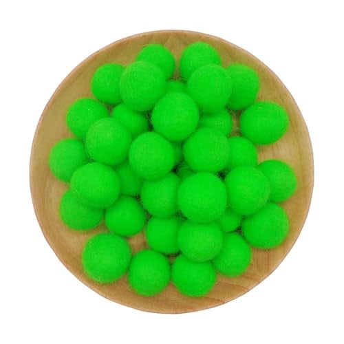 Cartsyou Felt Wool Beads Balls Pom Pom Handmade DIY for Craft Dream Catcher Baby Moile Pompom Home Decor Nursery Party Props (Green 20mm 30pcs) - Image 1