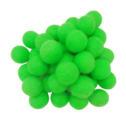 Cartsyou Felt Wool Beads Balls Pom Pom Handmade DIY for Craft Dream Catcher Baby Moile Pompom Home Decor Nursery Party Props (Green 20mm 30pcs) - Image 2