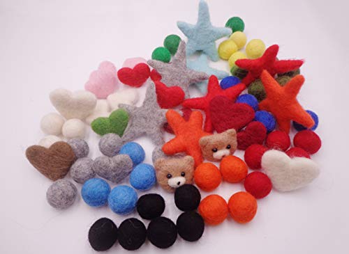 Cartsyou Felt Wool Beads Balls Pom Pom Handmade DIY for Craft Dream Catcher Baby Moile Pompom Home Decor Nursery Party Props (Green 20mm 30pcs) - Image 5