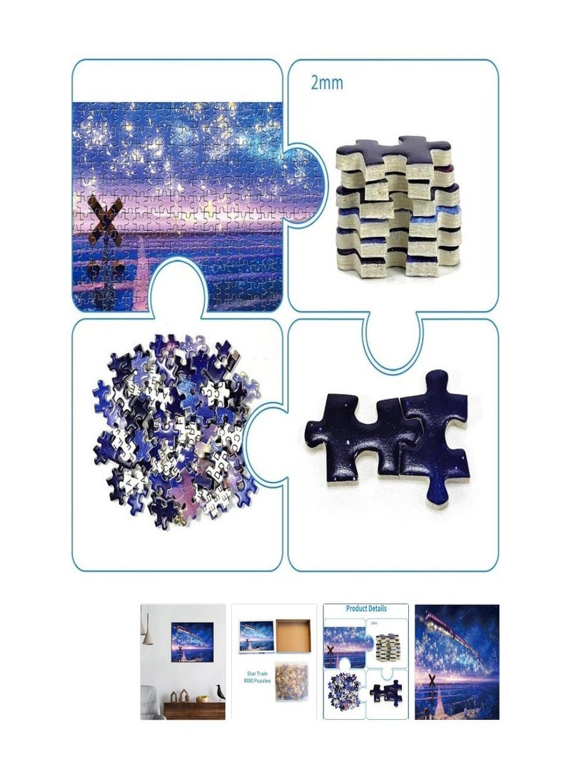 null - Starry Sky Train Puzzle Set, 1000 Pieces - Multicolor - Image 1