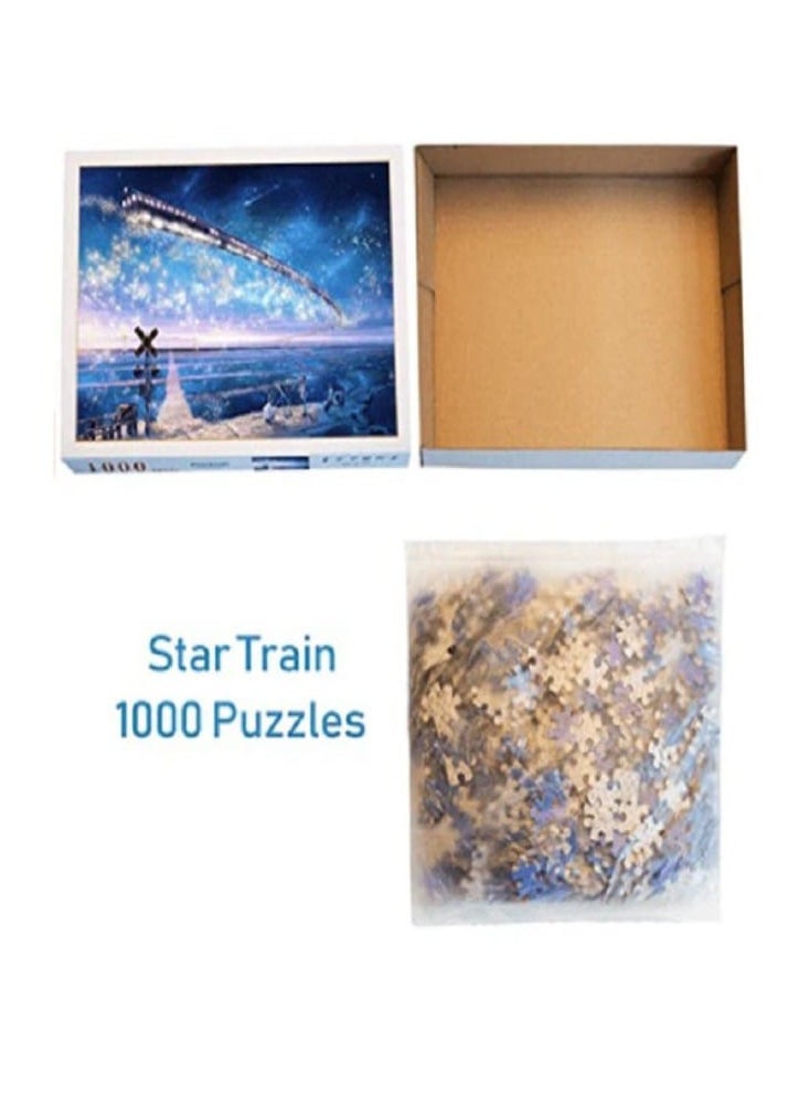 null - Starry Sky Train Puzzle Set, 1000 Pieces - Multicolor - Image 1
