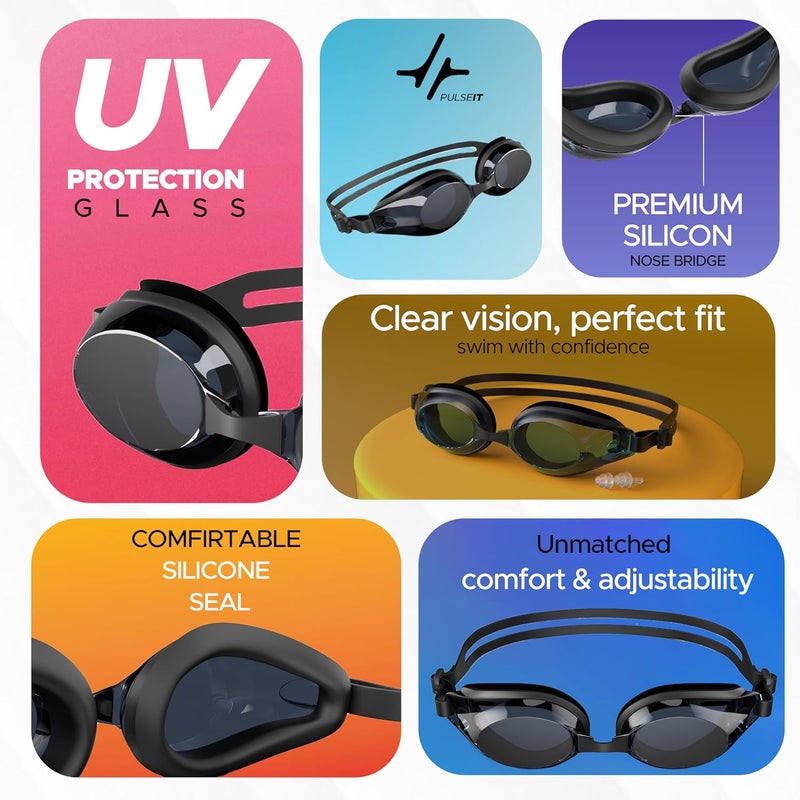 PulseITAqua Swim Goggles with Anti-Fog Swimming Goggles for Adult Men, Women, Youth & Kids Perfect for Swimming, Pool, and Outdoor Activities - Image 2