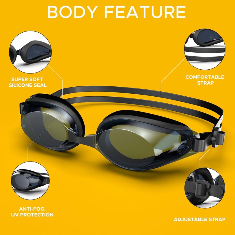 PulseITAqua Swim Goggles with Anti-Fog Swimming Goggles for Adult Men, Women, Youth & Kids Perfect for Swimming, Pool, and Outdoor Activities - Image 3