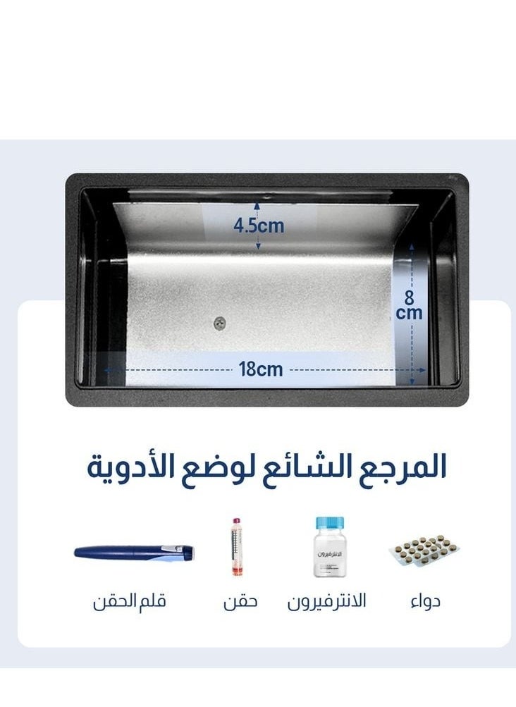 فورديل ثلاجة خاصة صندوق تبريد الأنسولين الطبي لكبير الخدم الحصري الخاص بك ، ثلاجة تخزين صغيرة قابلة لإعادة الشحن مع شاشة عرض LCD ، قابلة للتعديل من 2 إلى 18 مزودة ببطارية ليثيوم 8000 مللي أمبير في الساعة ، شحن متعدد ، ثلاجة سيارة سفر للسيارة ، السفر ، المنزل ، درجة حرارة ثابتة ذكية وتبريد سريع  - Image 3