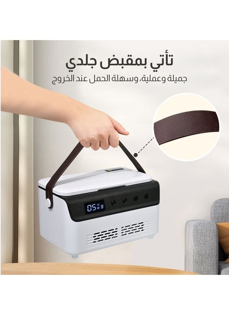 فورديل - ثلاجة خاصة صندوق تبريد الأنسولين الطبي لكبير الخدم الحصري الخاص بك ، ثلاجة تخزين صغيرة قابلة لإعادة الشحن مع شاشة عرض LCD ، قابلة للتعديل من 2 إلى 18 مزودة ببطارية ليثيوم 8000 مللي أمبير في الساعة ، شحن متعدد ، ثلاجة سيارة سفر للسيارة ، السفر ، المنزل ، درجة حرارة ثابتة ذكية وتبريد سريع - Image 1