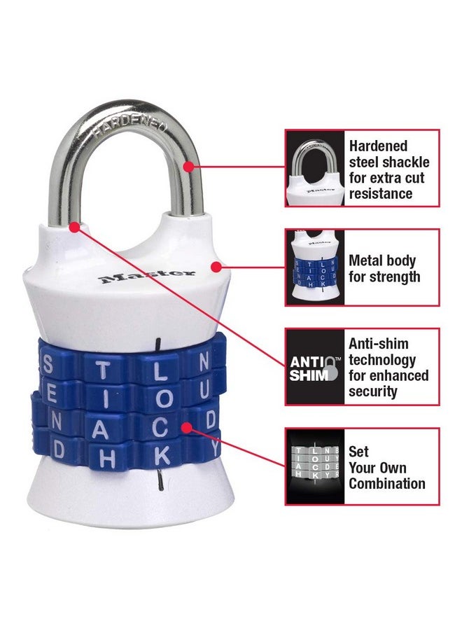 Master Lock Master Lock Word Combination Lock, Set Your Own Word Lock for Gym and School Lockers, Colors May Vary, 1535DWD  - Image 1