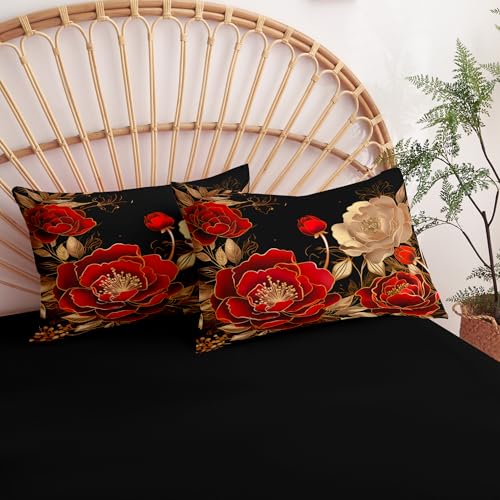 CCoutueChen Black and Red Comforter Set Girls King Size 104"x90" - Image 4