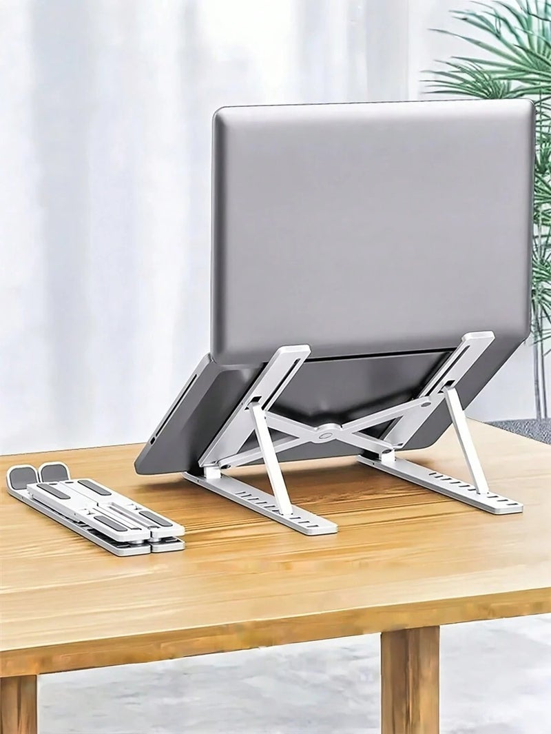 Shein Single Disc Laptop Stand, Portable Plastic Holder for iPad & Phone, Adjustable Angle 10°, Fits 12-18 Inch Laptops, for Desk Bedroom Study Travel - Black - Image 1