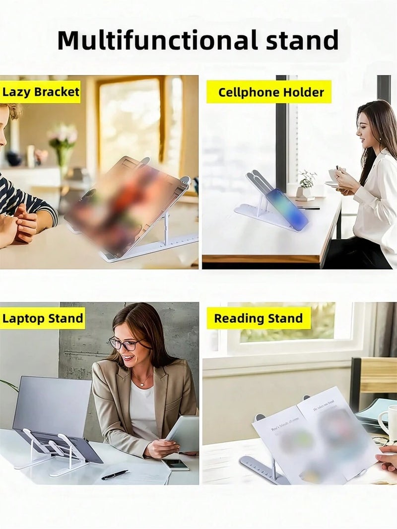 Shein Single Disc Laptop Stand, Portable Plastic Holder for iPad & Phone, Adjustable Angle 10°, Fits 12-18 Inch Laptops, for Desk Bedroom Study Travel - Black - Image 5