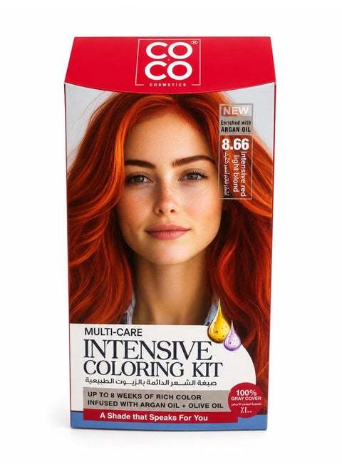 Coco hair dye, light blonde, intense red, number 8.66