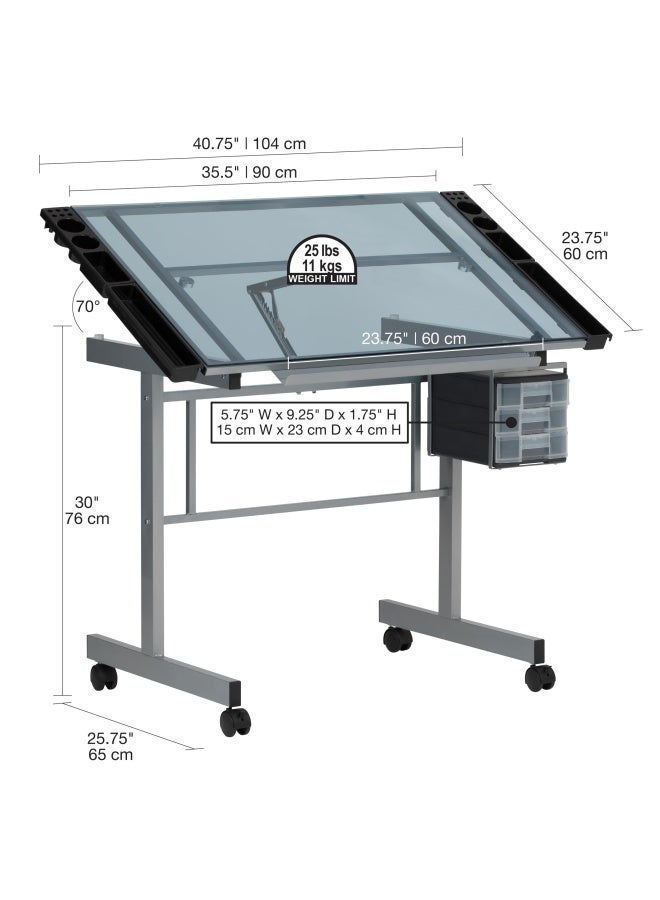 SD STUDIO DESIGNS Studio Designs 10053 Vision Craft Station In Silver Blue Glass  - Image 3