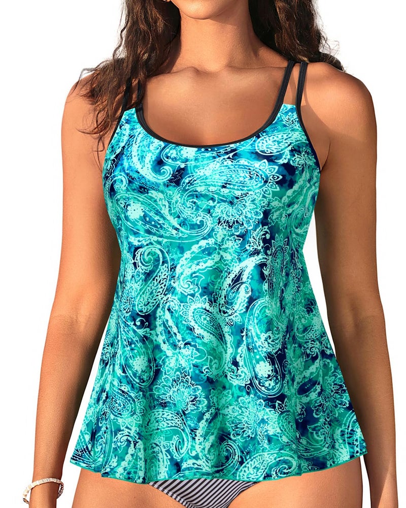 Talisea Womens Flowy Tankini Tops Only - Modest Bathing Suit Loose Fit Swimsuit Swim Tops No Bottom 2025 (Available in Plus) - Image 1