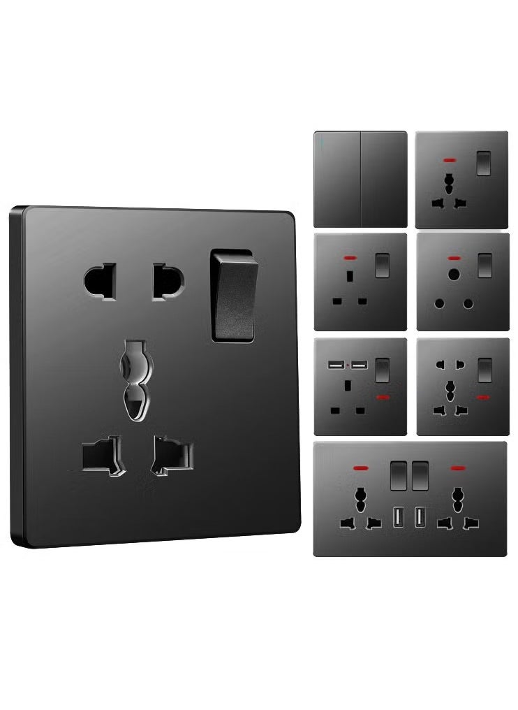 Generic - British Standard Socket Switch Multi Power Socket Grey Pc Panel 90mm X 90mm - Image 1