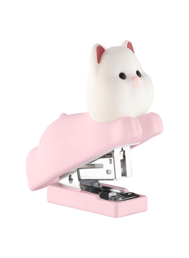 Honagu Mini Cute Animal Stapler with Staples, Cartoon Stereoscopic Silicone (PVC) Stapler for Kids, Labor-Saving Office Supplies for Students, Teachers, 1st Day of School Gifts for Kids (Pink Puppy) - Image 1