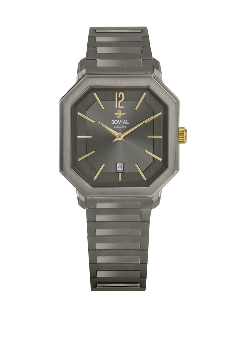 Jovial JOVIAL 18528LBMQ02E Women's Fashion Watch Stainless Steel Band Watch,28mm, Grey Dial  - Image 1