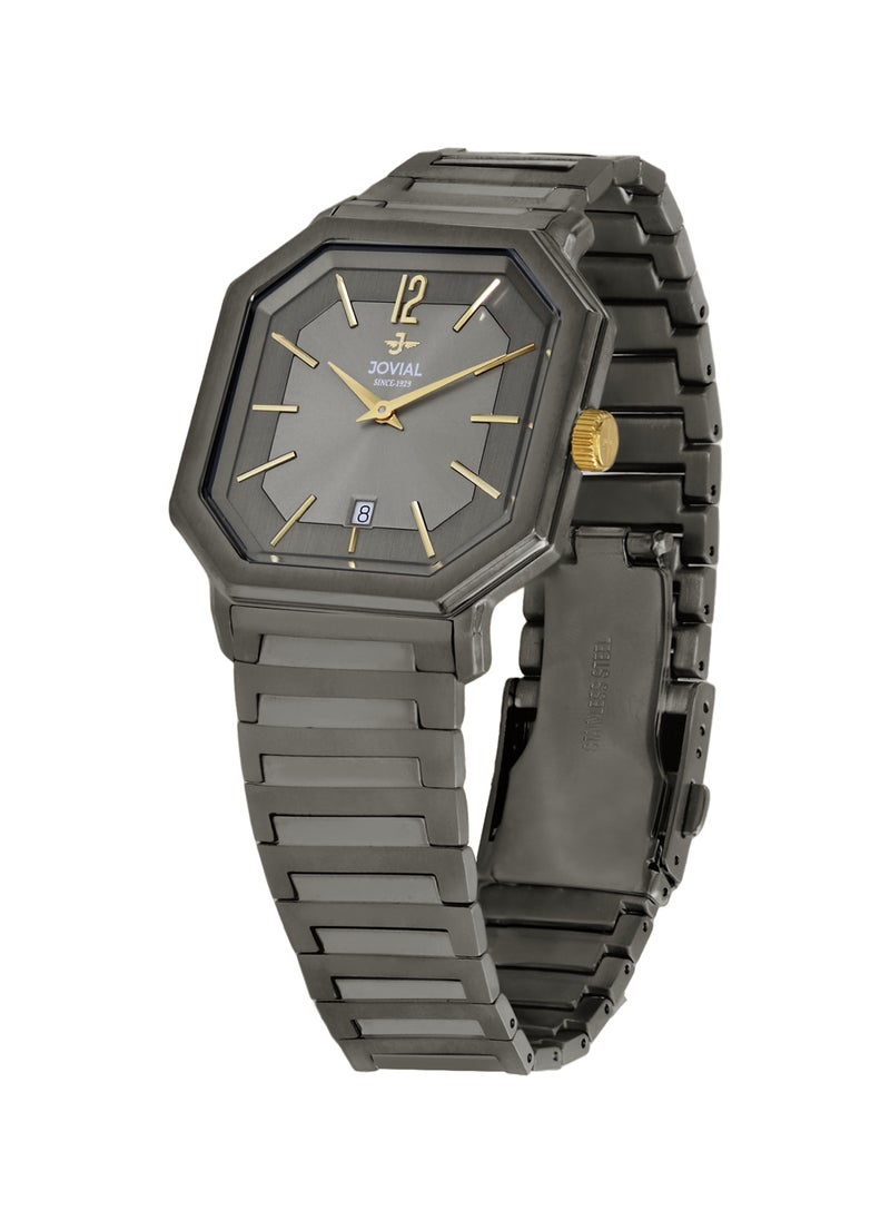 Jovial JOVIAL 18528LBMQ02E Women's Fashion Watch Stainless Steel Band Watch,28mm, Grey Dial  - Image 2