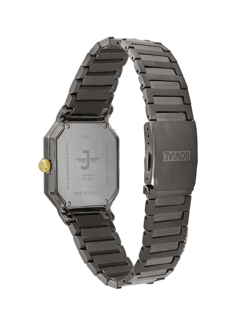 Jovial JOVIAL 18528LBMQ02E Women's Fashion Watch Stainless Steel Band Watch,28mm, Grey Dial  - Image 3