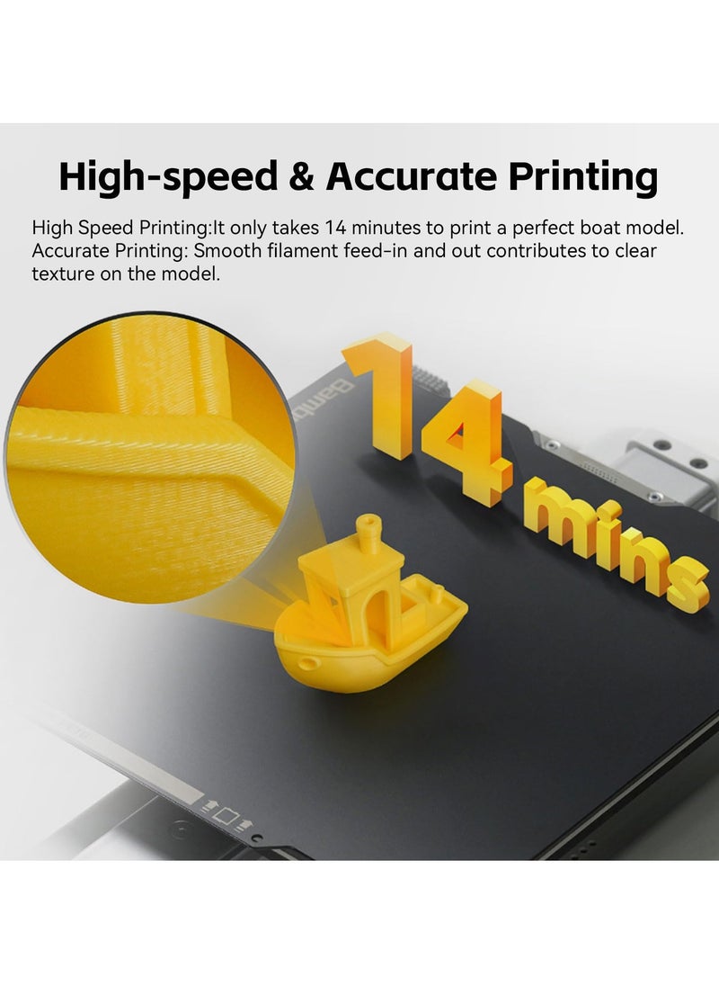 High Temp & Fast Speed Hotend for Bambu Lab A1 Mini 3D Printer, 0.6mm Hardened Steel Nozzle, Chrome Plated Brass Heating Block, Includes Silicone Sock, Integrated Structure, Not for A1