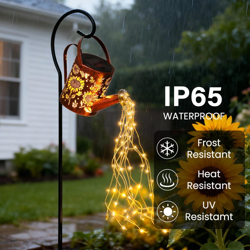 ZKLiLi Sunflowers Solar Lights Outdoor Garden Sunflower Gifts, Gardening Gifts, Solar Watering Can Lantern for Garden, Patio, Yard, Pathway Lantern Plant Decoration - Image 5