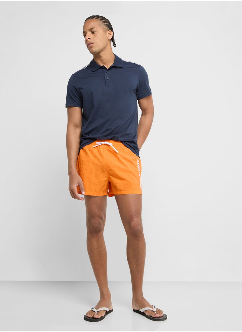 EMPORIO ARMANI Beachwear Logo Polo Shirt  - Image 4