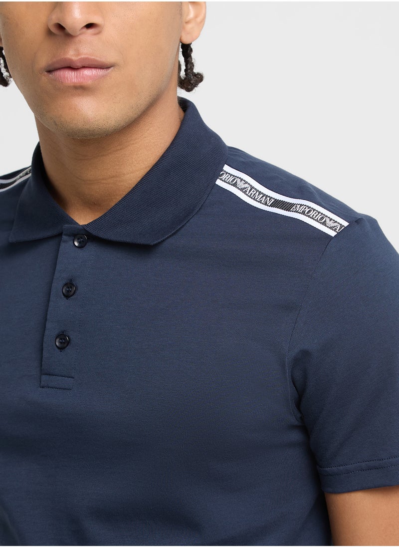 EMPORIO ARMANI Beachwear Logo Polo Shirt  - Image 3