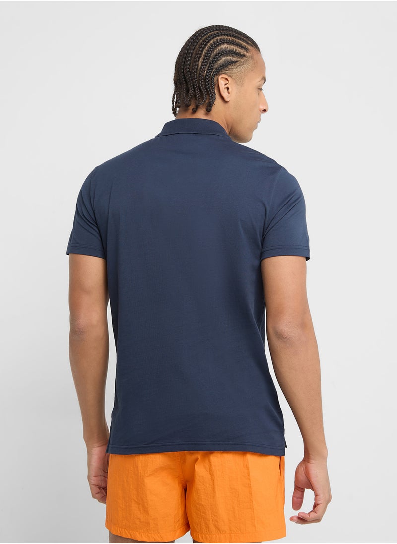 EMPORIO ARMANI Beachwear Logo Polo Shirt  - Image 2