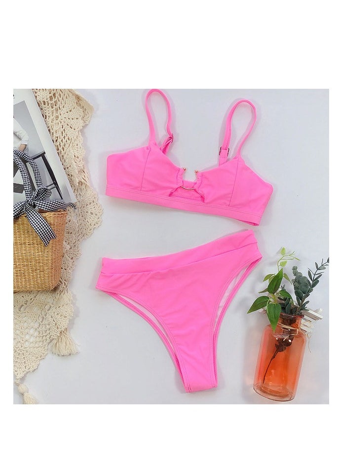 Hanady Elegant Women's Two-piece Bikini - Lycra Material - pink 