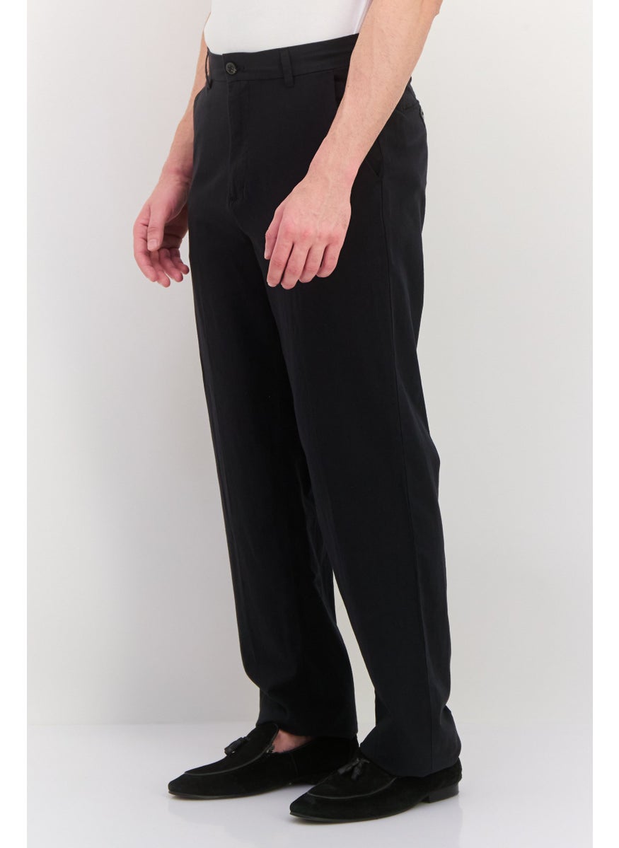 Jack Jones Men Loose Fit Plain Chino Pants, Black  - Image 3