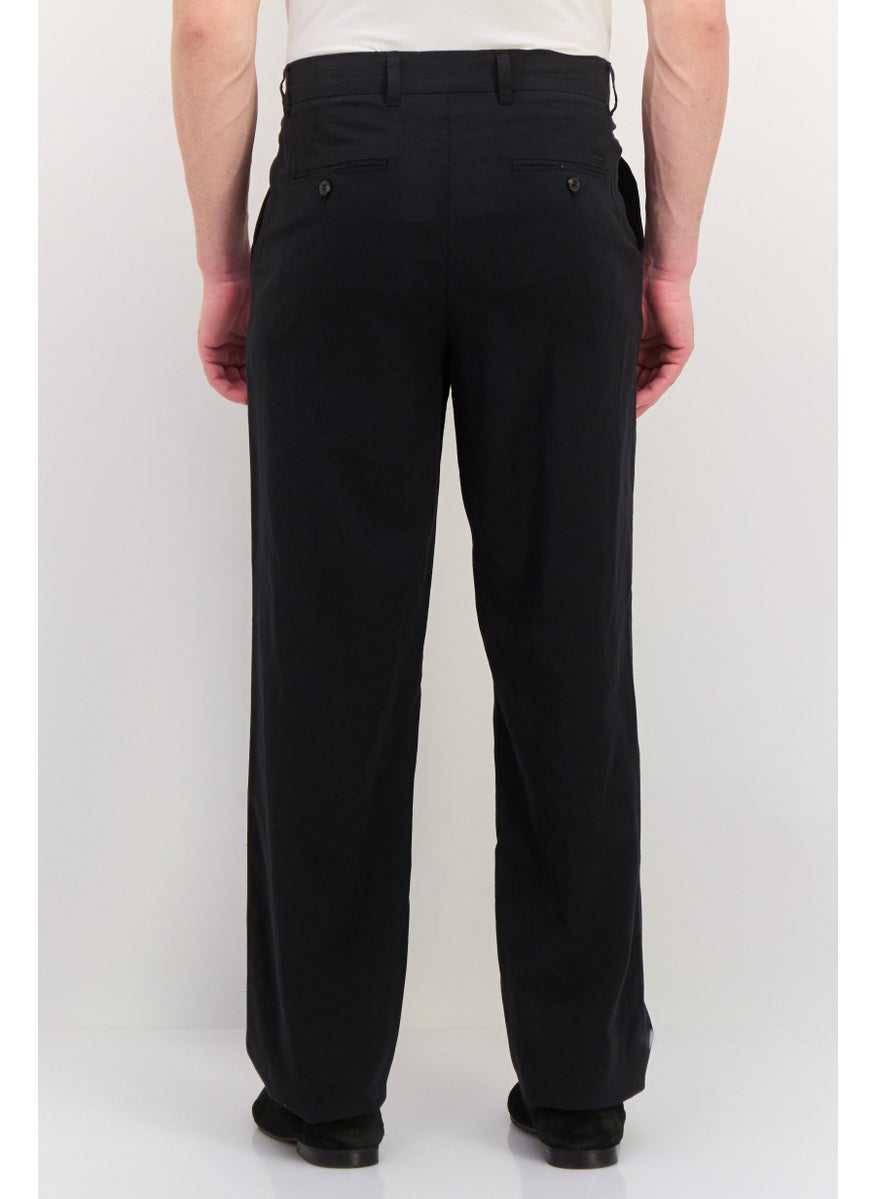 Jack Jones Men Loose Fit Plain Chino Pants, Black  - Image 2