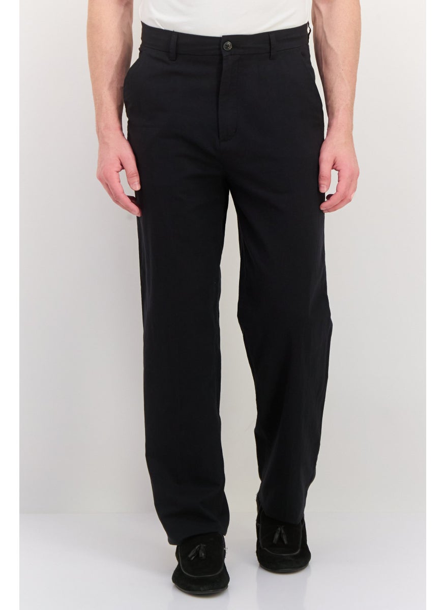 Jack Jones Men Loose Fit Plain Chino Pants, Black  - Image 1