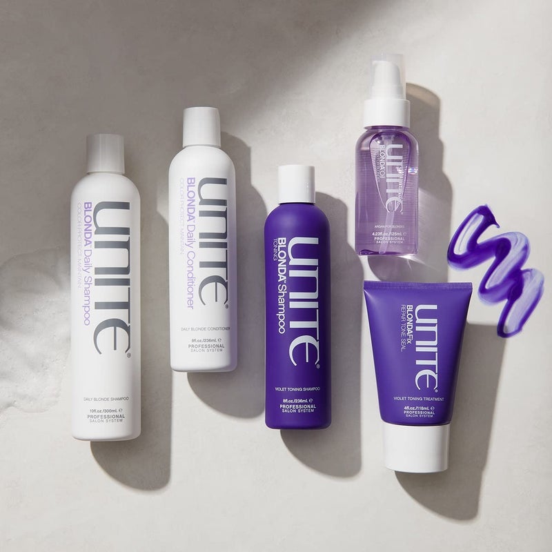 UNITE Hair - BLONDA Fix - Ultra-Violet Treatment for Blonde, Gray & Highlighted Hair - Repairs, Strengthens & Tones - Prevents Damage & Reduces Blow Dry Time, 4 Fl Oz - Image 5