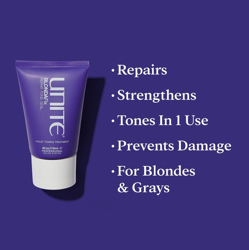 UNITE Hair - BLONDA Fix - Ultra-Violet Treatment for Blonde, Gray & Highlighted Hair - Repairs, Strengthens & Tones - Prevents Damage & Reduces Blow Dry Time, 4 Fl Oz - Image 2