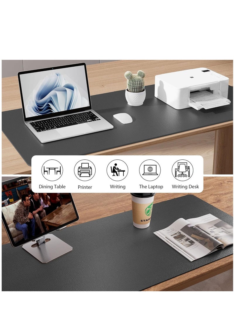 Leather Desk Pad Protector,Mouse Pad,Office Desk Mat, Non-Slip PU Leather Desk Blotter,Laptop Desk Pad,Waterproof Desk Writing Pad for Office and Home Black 31.5 x 15.7inck - Image 4