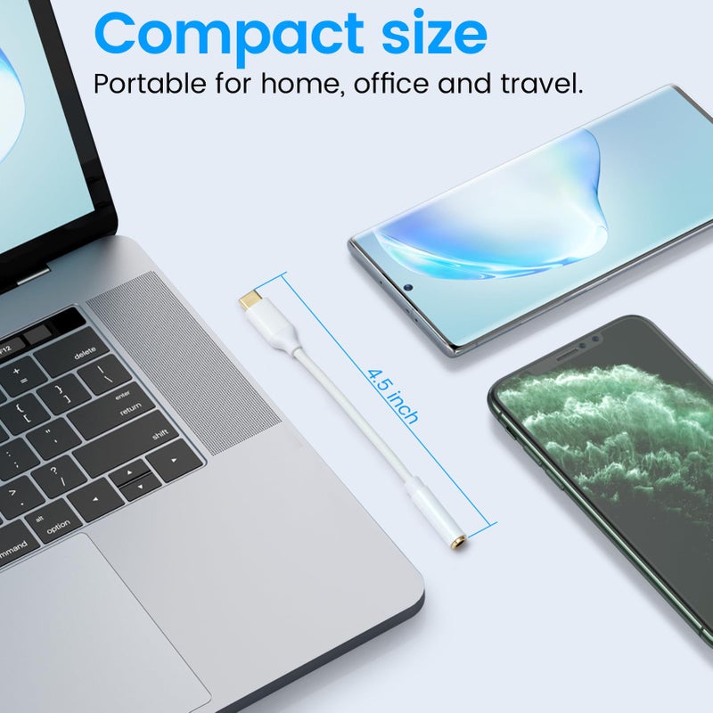 Henrety USB C to 3.5mm Female Headphone Jack Adapter, Type C to Aux Audio Dongle Cable Cord Compatible with iPhone 17 Pro Max/17 Pro, 16/15 Pro Max, 16/15 Pro, Galaxy S24/S23/S22 Ultra, iPad Pro(2 Pack) - Image 5