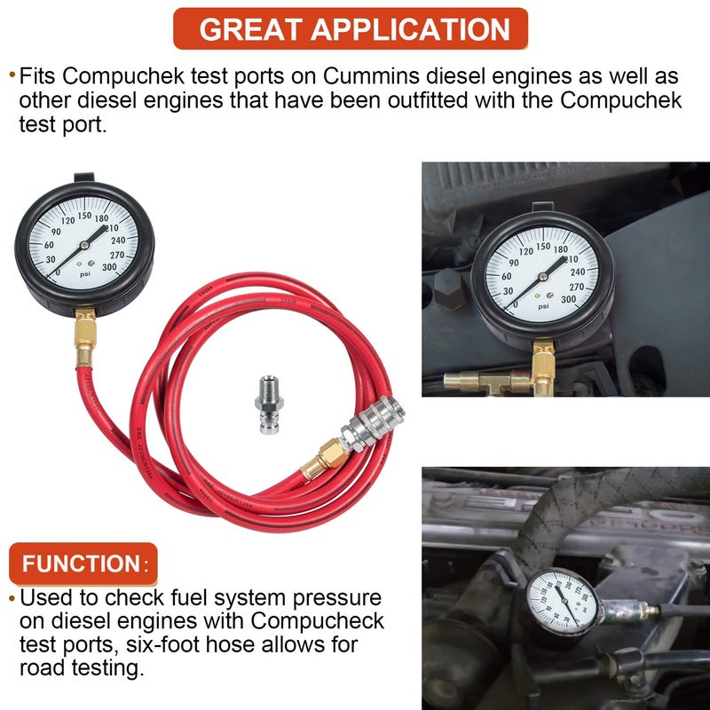Opall TU-32-20 - 0 to 300 psi Compuchek Fuel System Pressure Tester Gauge - Image 2