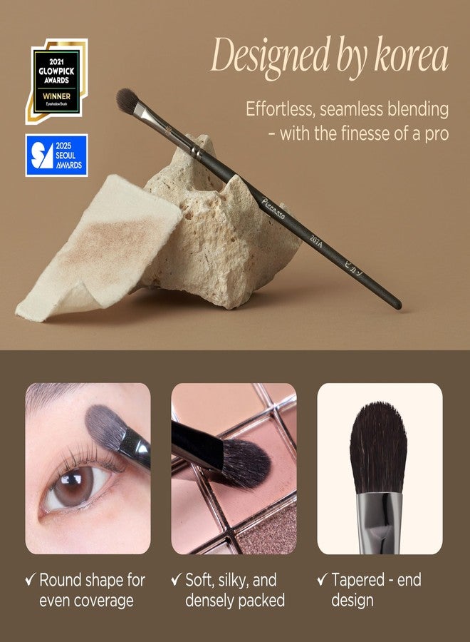 Piccasso 207A Eyeshadow Brush - Flat Rounded Eye Brush for Blending and Shading, Soft Bristles for Smooth Eye Makeup Application, Korean Eyeshadow Brush for All Eye Shapes - Image 2